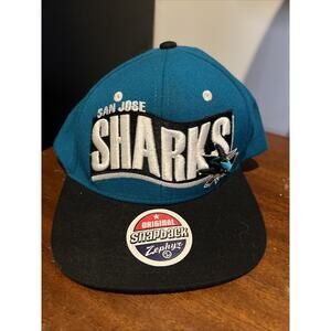 San Jose Sharks Original SnapBack Zephyr NHL Hat Vintage With Sticker